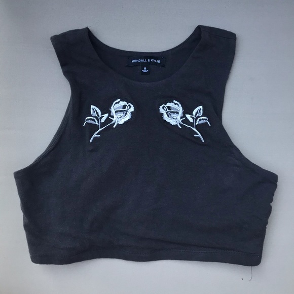 Kendall and Kylie grey cropped tank size: S - Picture 1 of 4